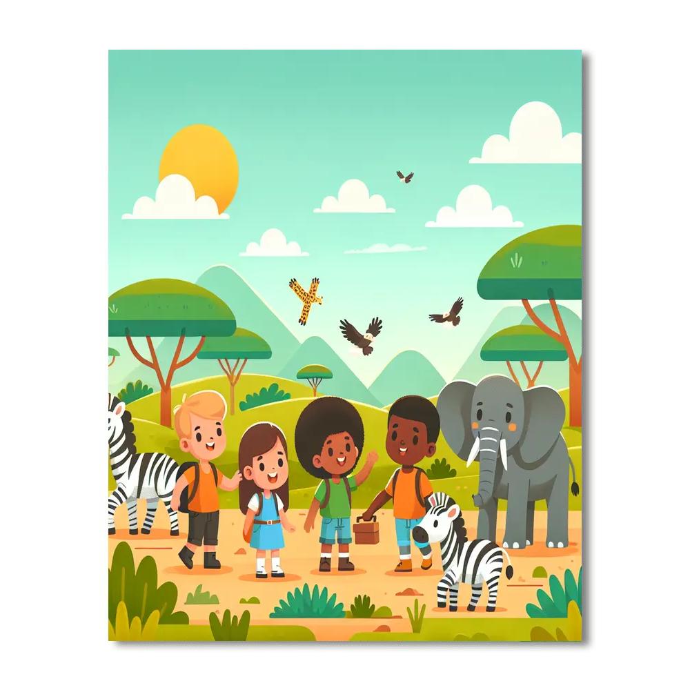 Sunny Safari Park Number Painting