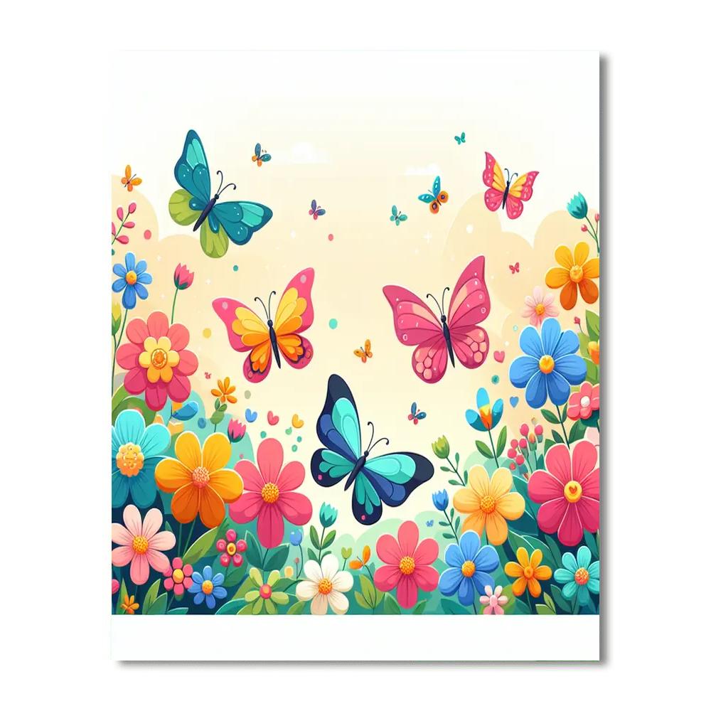 Butterfly Blossom Journey Paint By Numbers Art