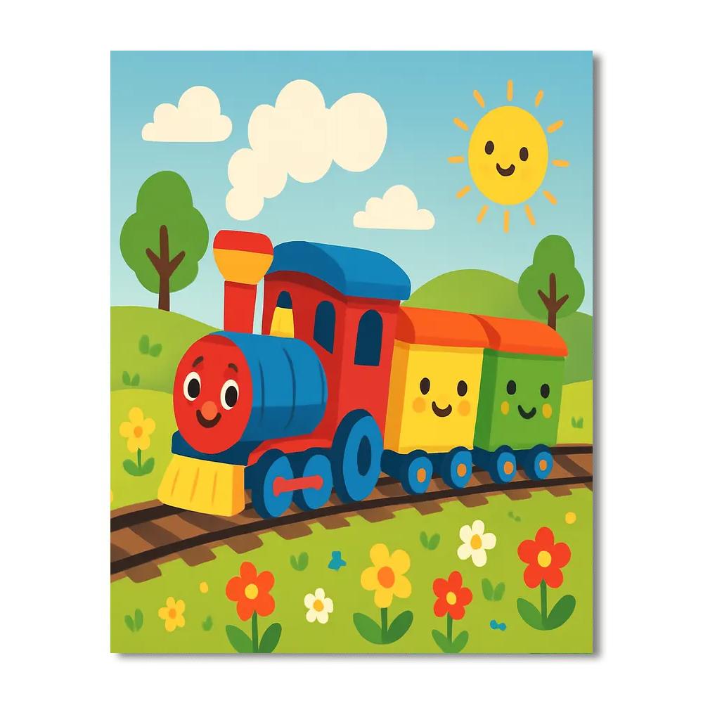 Traveling Train Painting By Numbers Kit
