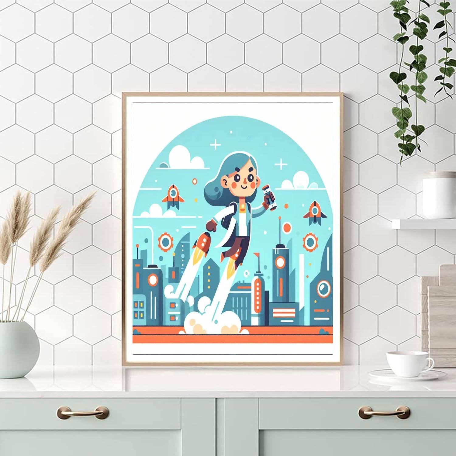 Futuristic Adventure Journey Painting Number Kit