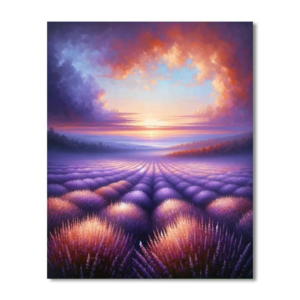 Sunset Over The Lavender Fields Paint By Numbers Kits