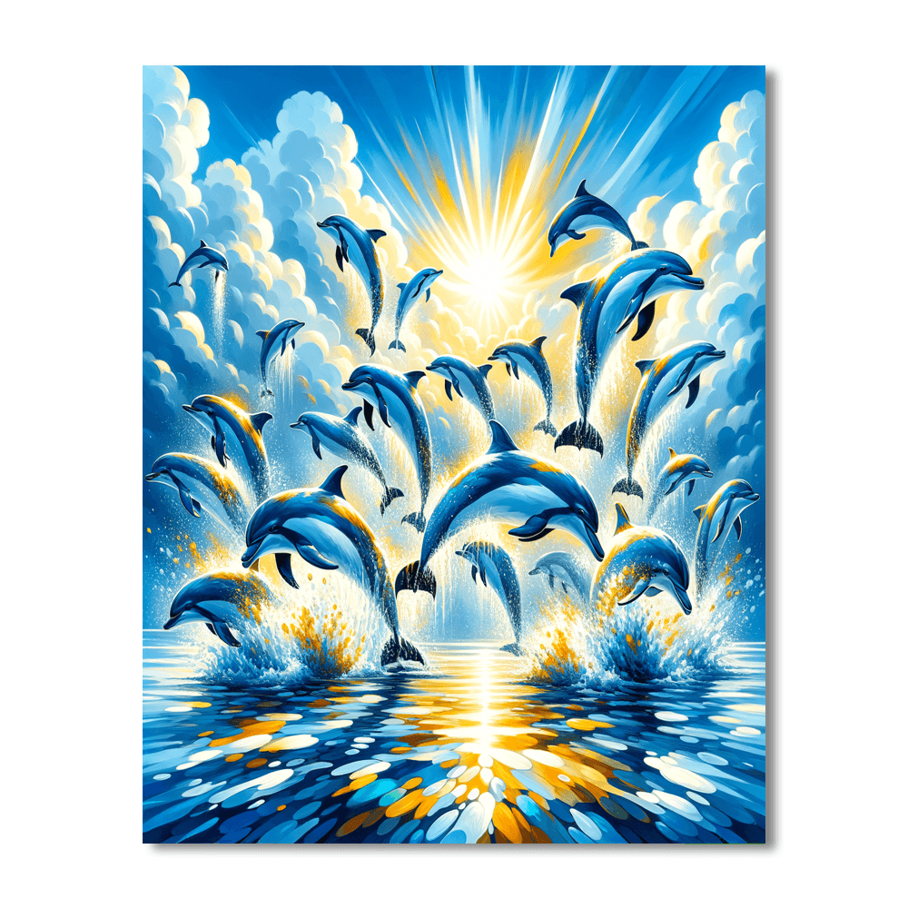 Dolphin Playful Waters Paint By Color