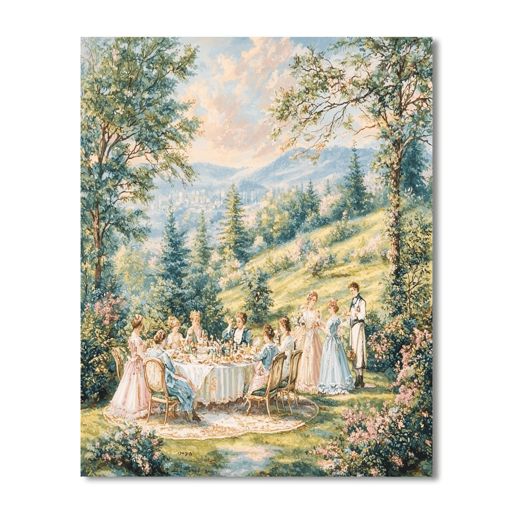 Fragonard Inspired Rococo Garden Party - DIY Painting By Numbers Kit