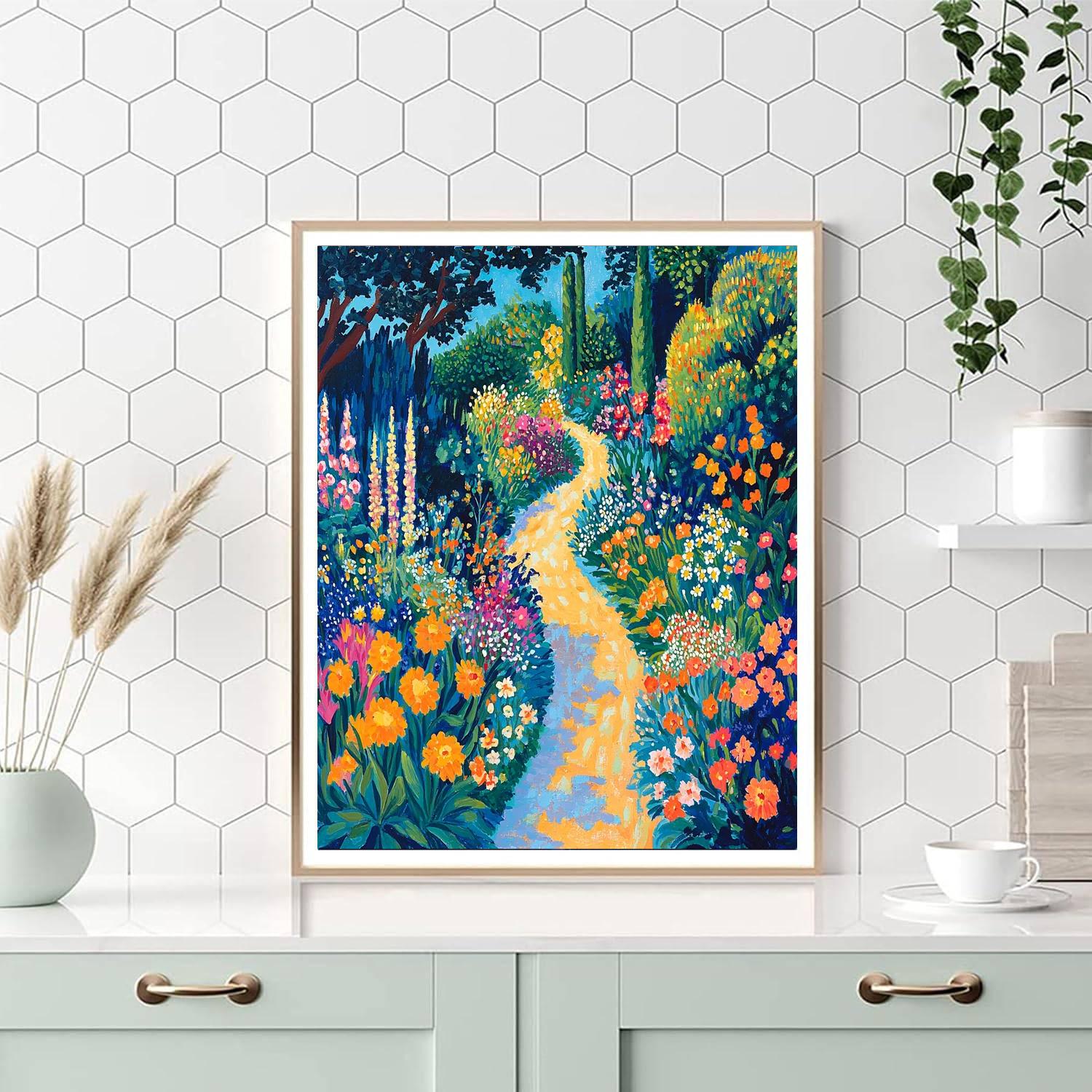 Henri Matisse Inspired Fantasy Garden Path  Number Painting