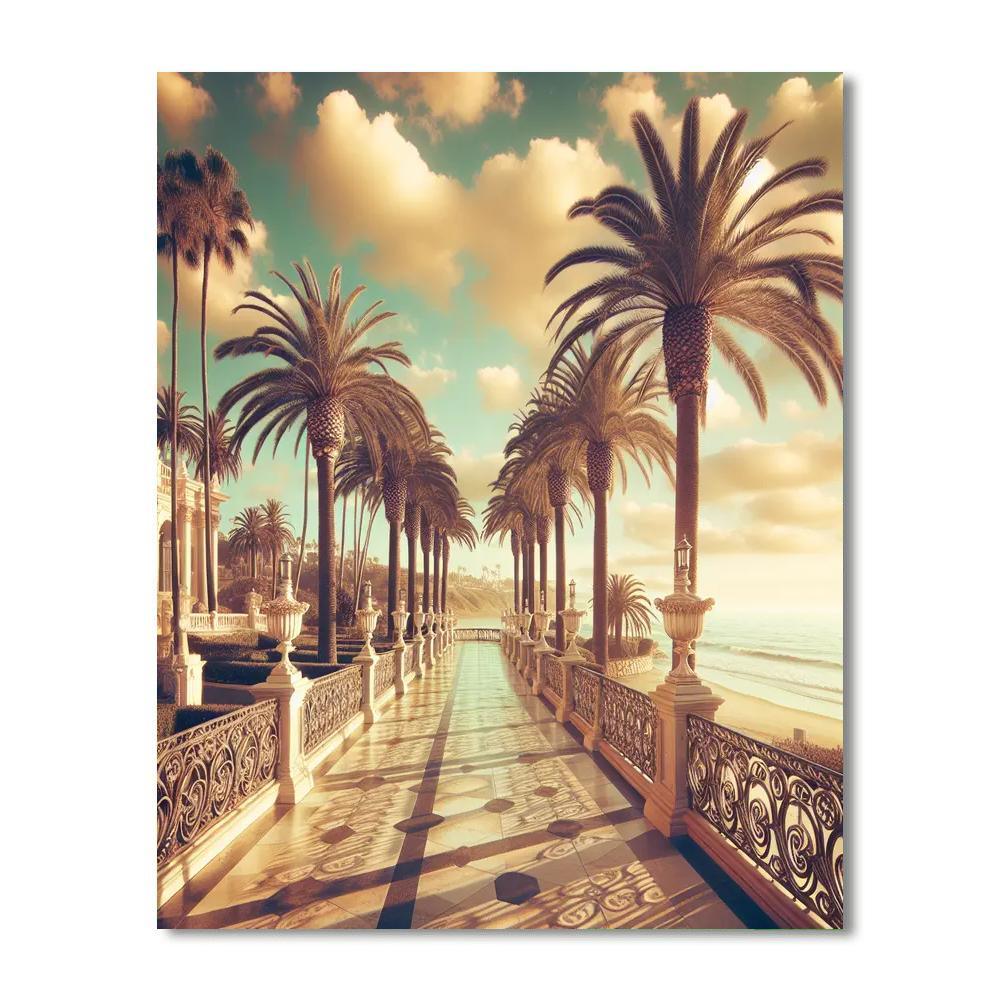 Elegant Coastal Promenade Painting By Numbers Kit