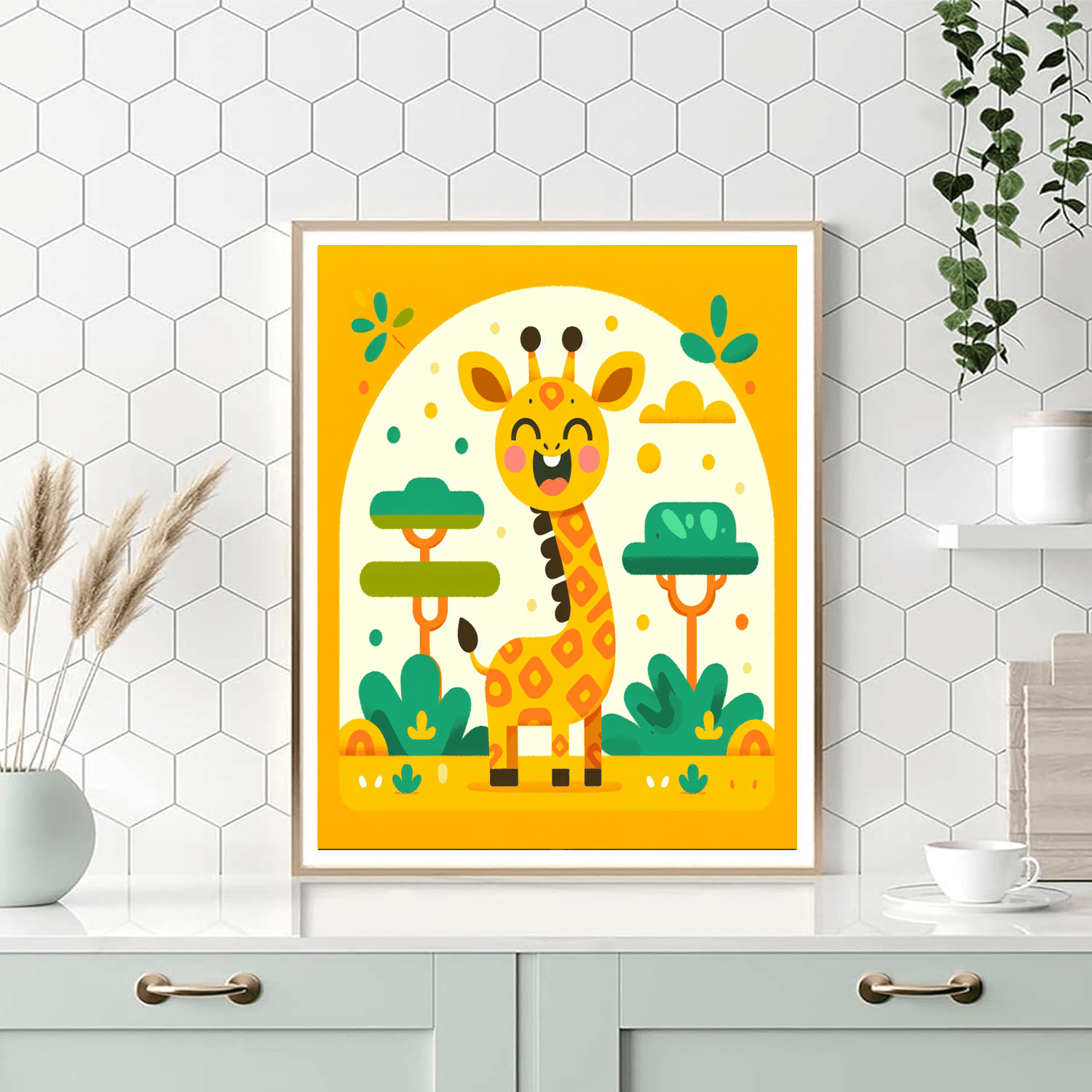 Giggly Giraffe Paint By Numbers Art