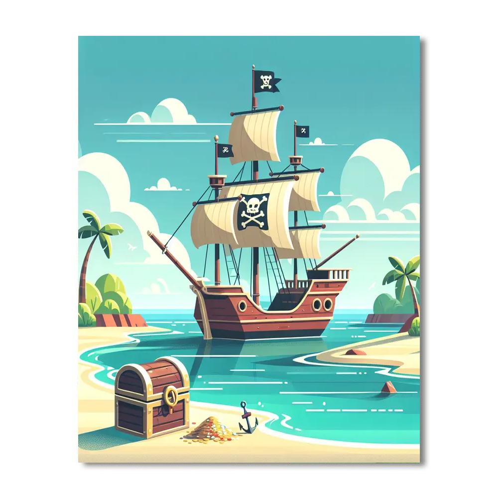 Pirate Lagoon Paint By Numbers Art