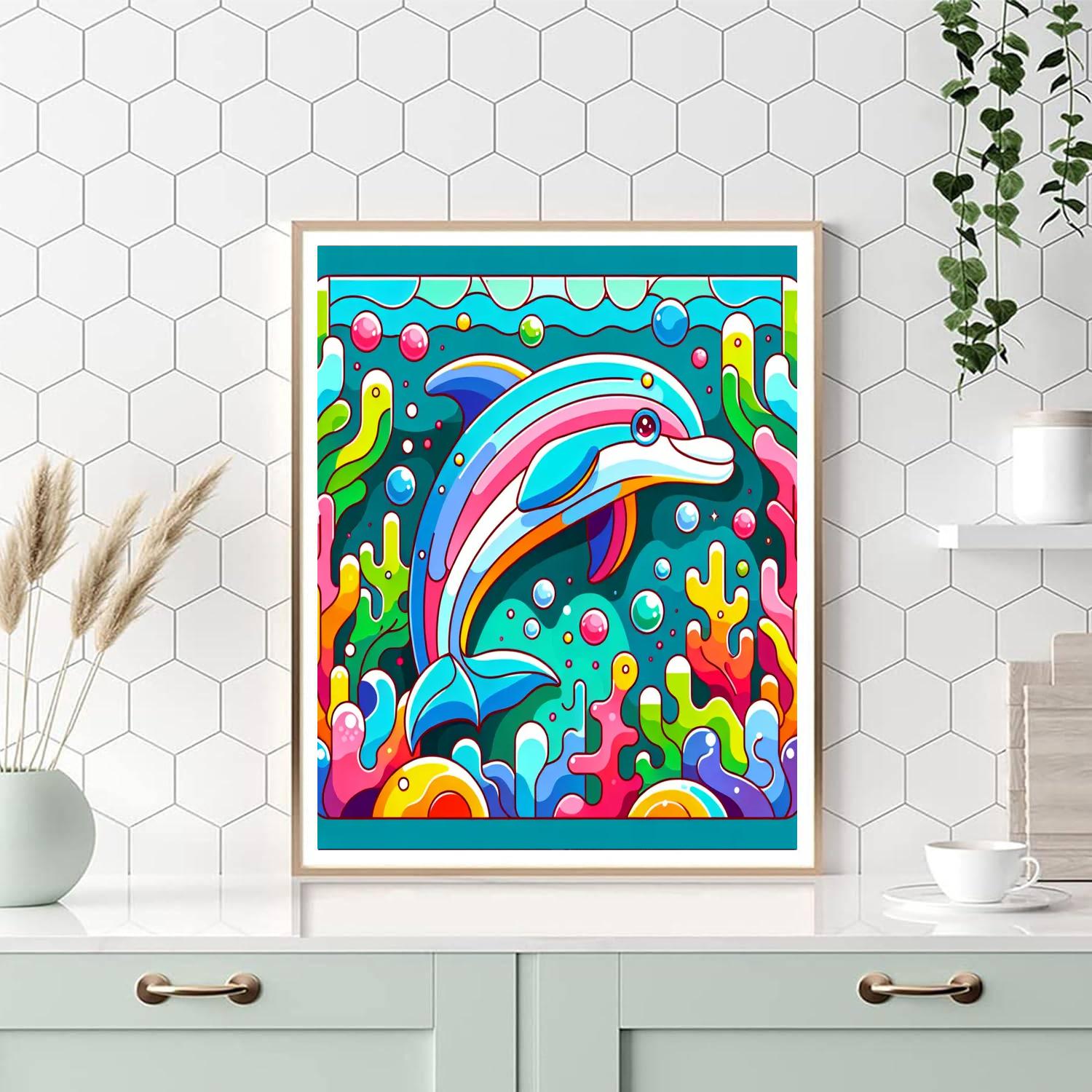 Undersea Kingdom Dolphin Numbered Painting Kits