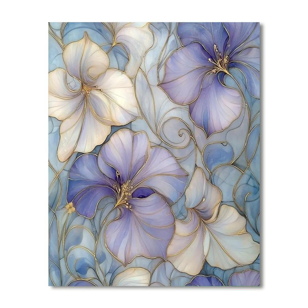 Alphonse Mucha Inspired Ethereal Floral Reverie  Painting Number Kit