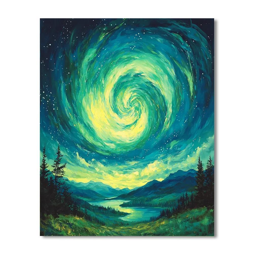 Caspar David Friedrich Inspired Aurora's Dance  Paint By Numbers