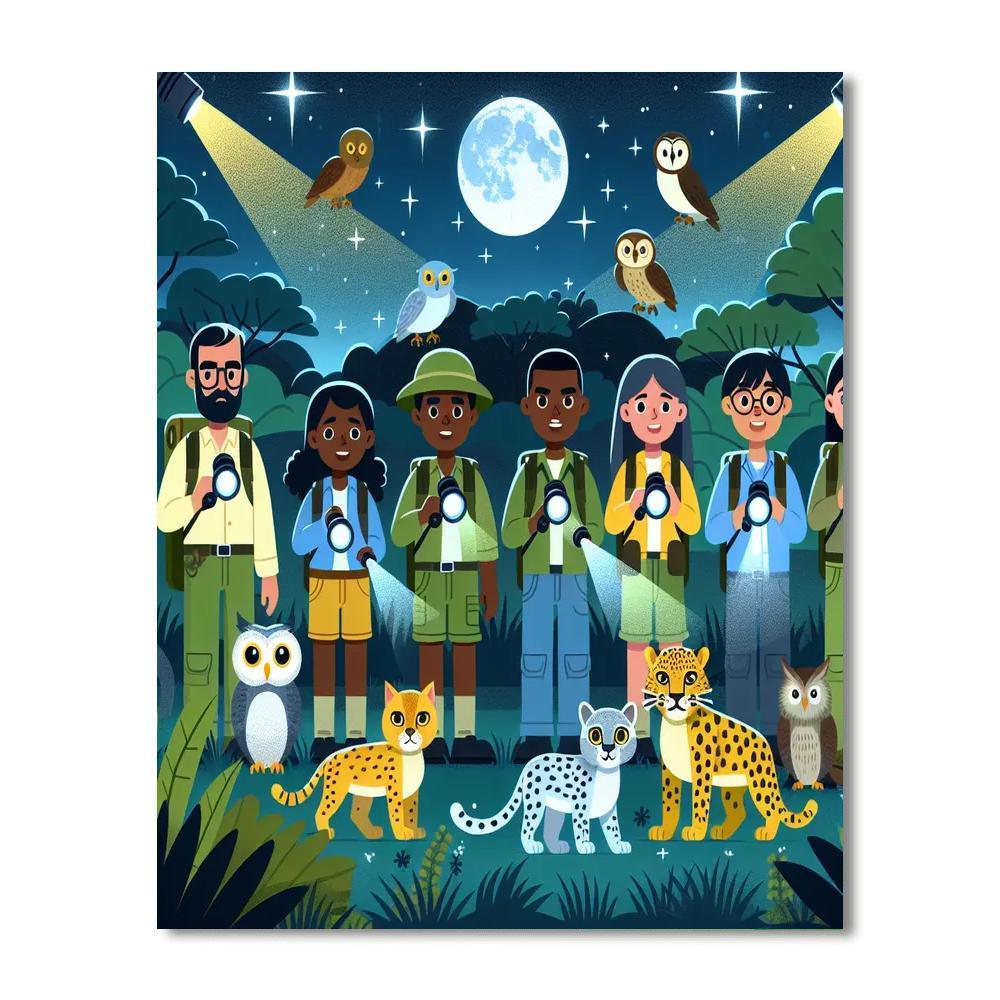Moonlit Jungle Safari Paint By Numbers Kits