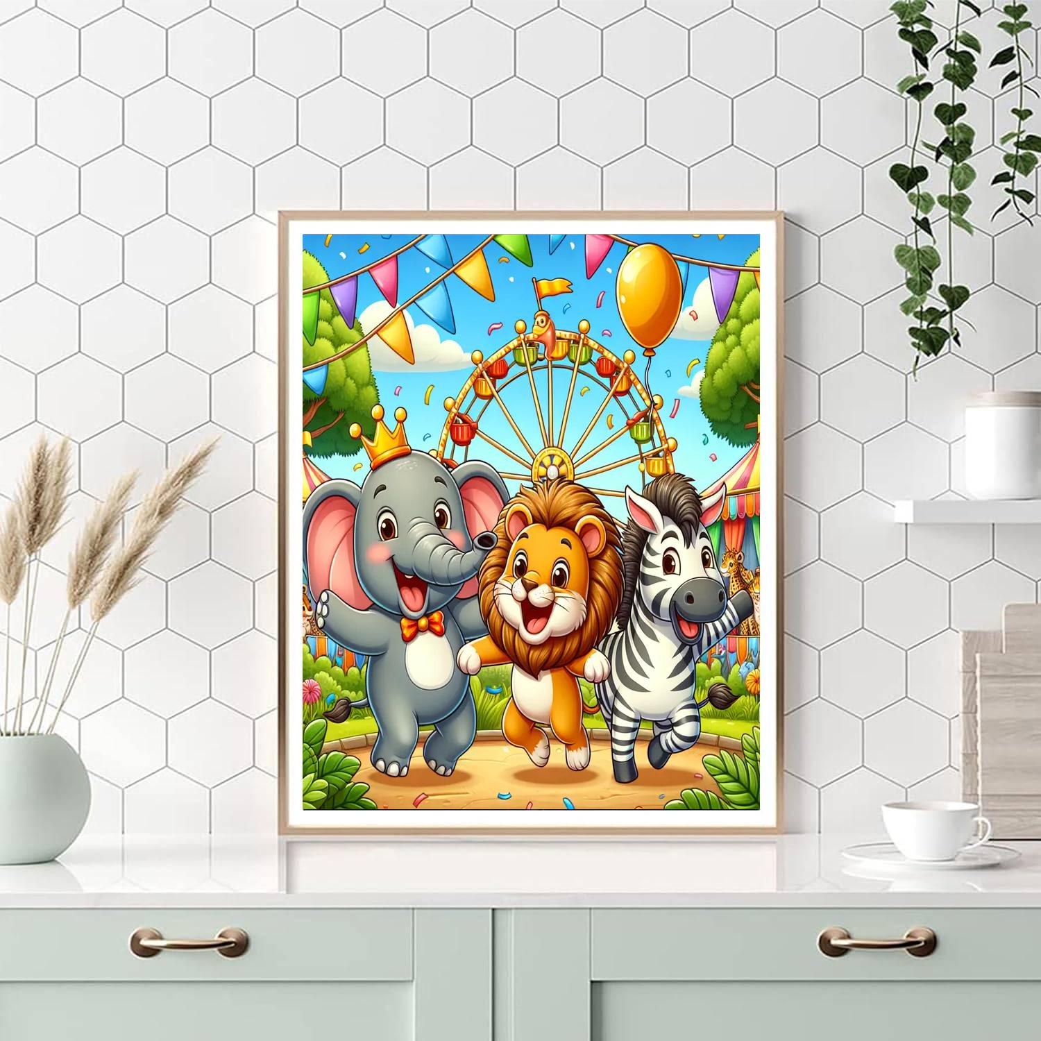 Safari Animal Carnival Number Painting