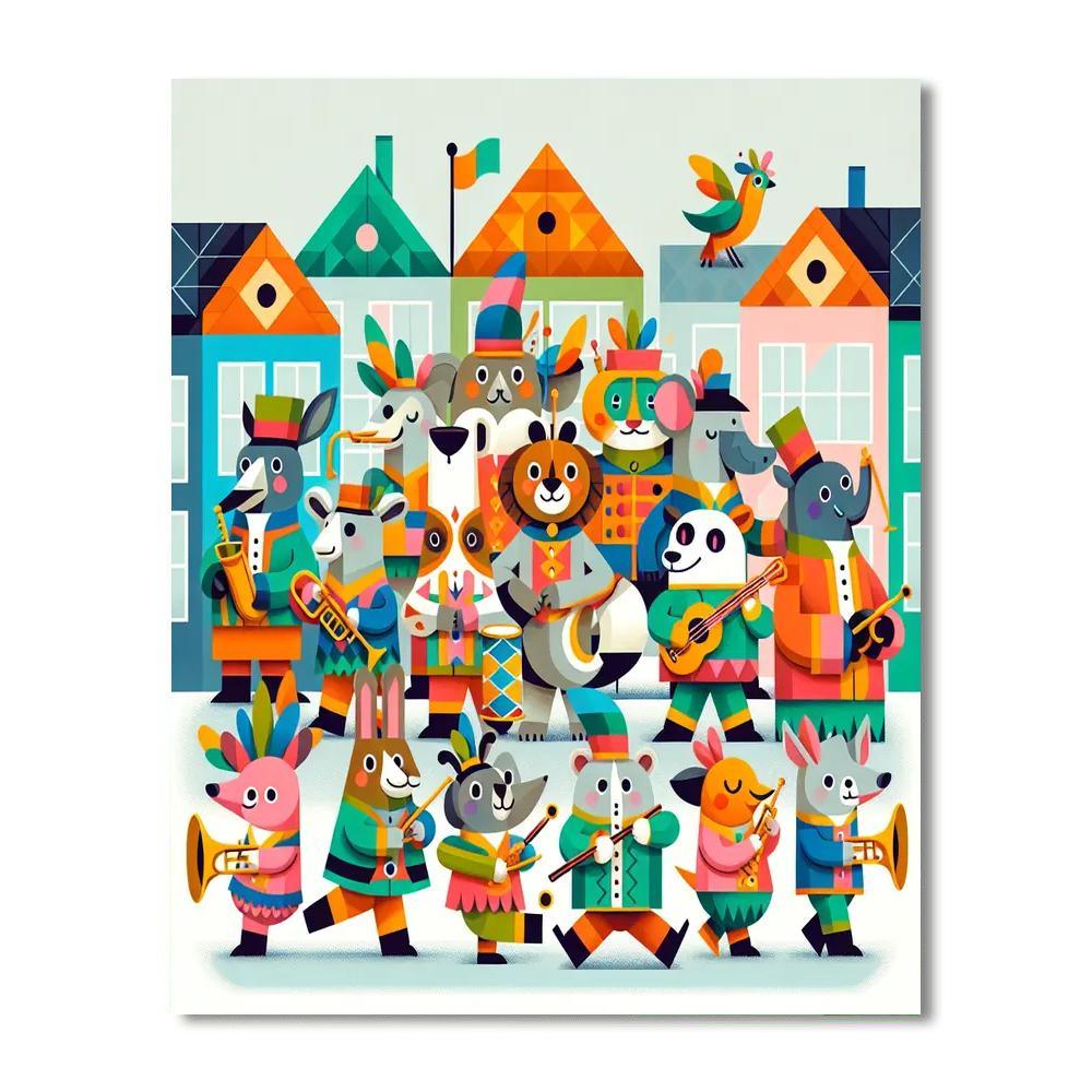 Animal Parade Extravaganza Painting By Numbers Kit