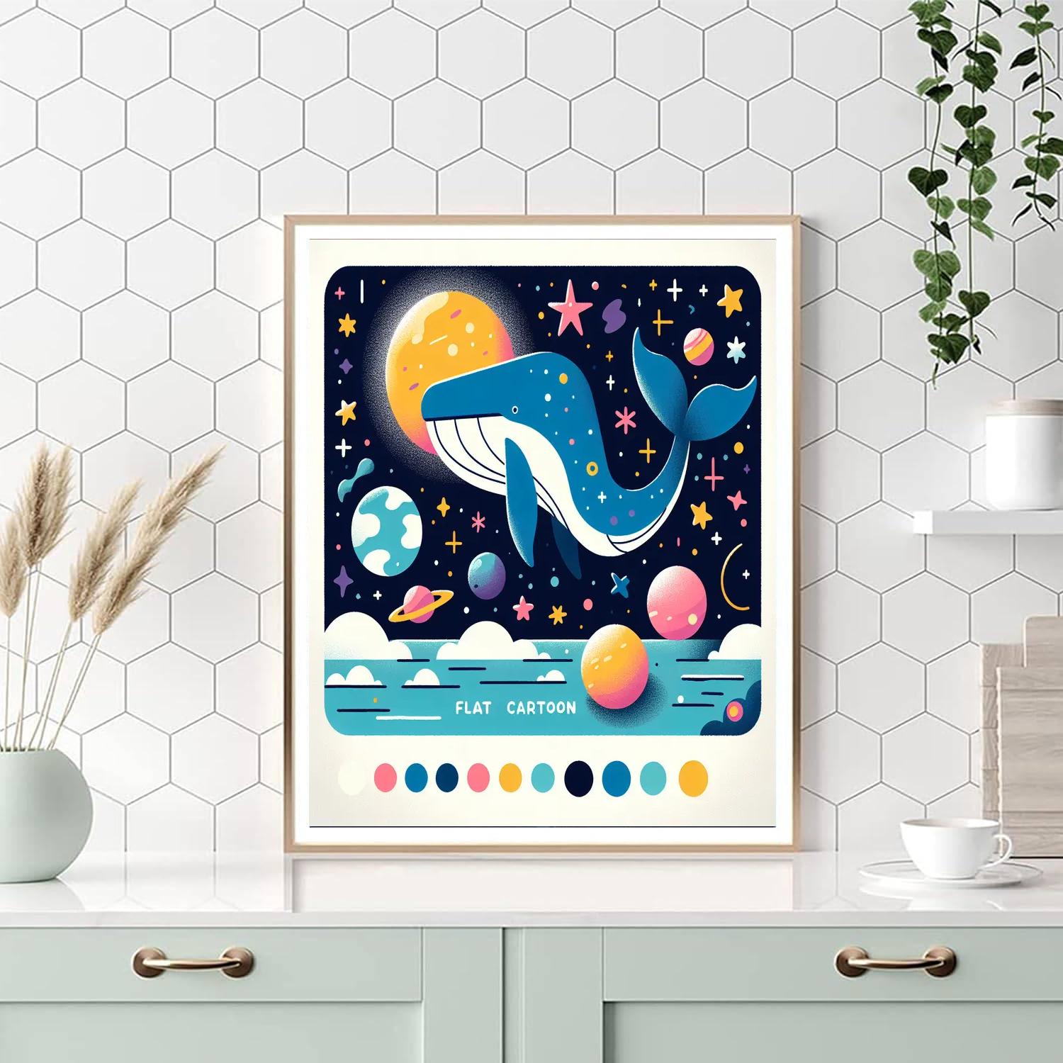 Space Drifter Whale Number Painting