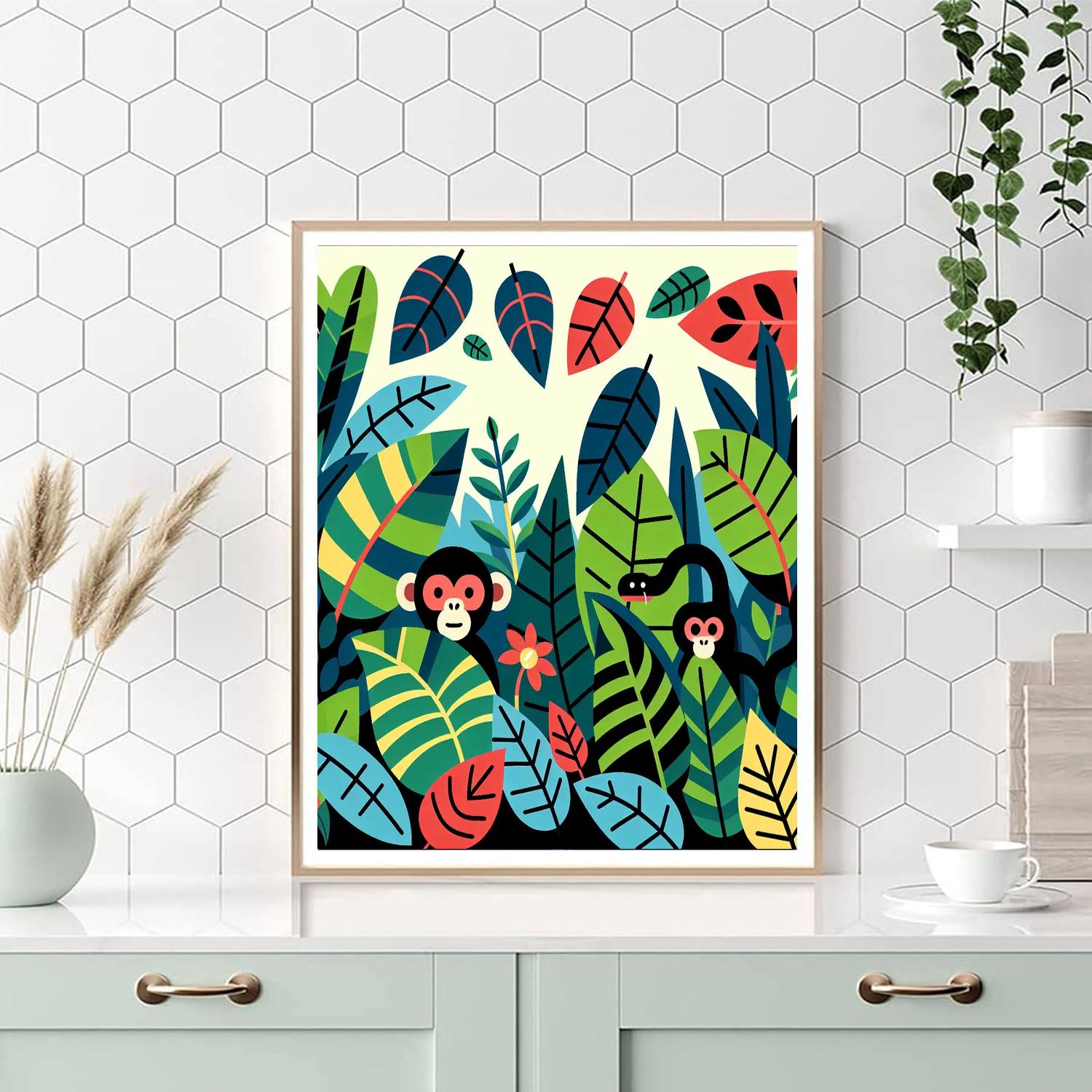 Mystery Jungle Number Painting