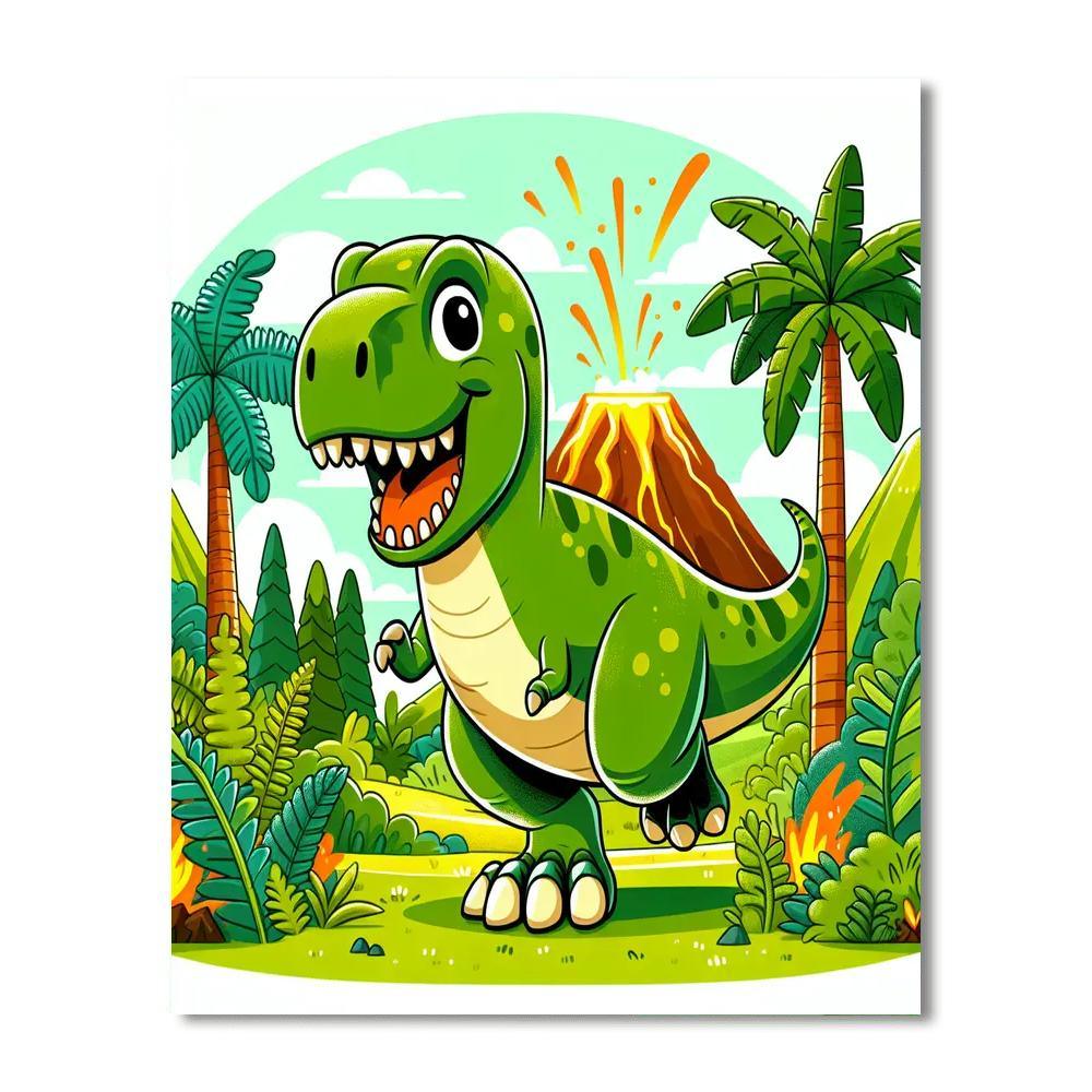 Adventurous T-rex Paint By Numbers Art