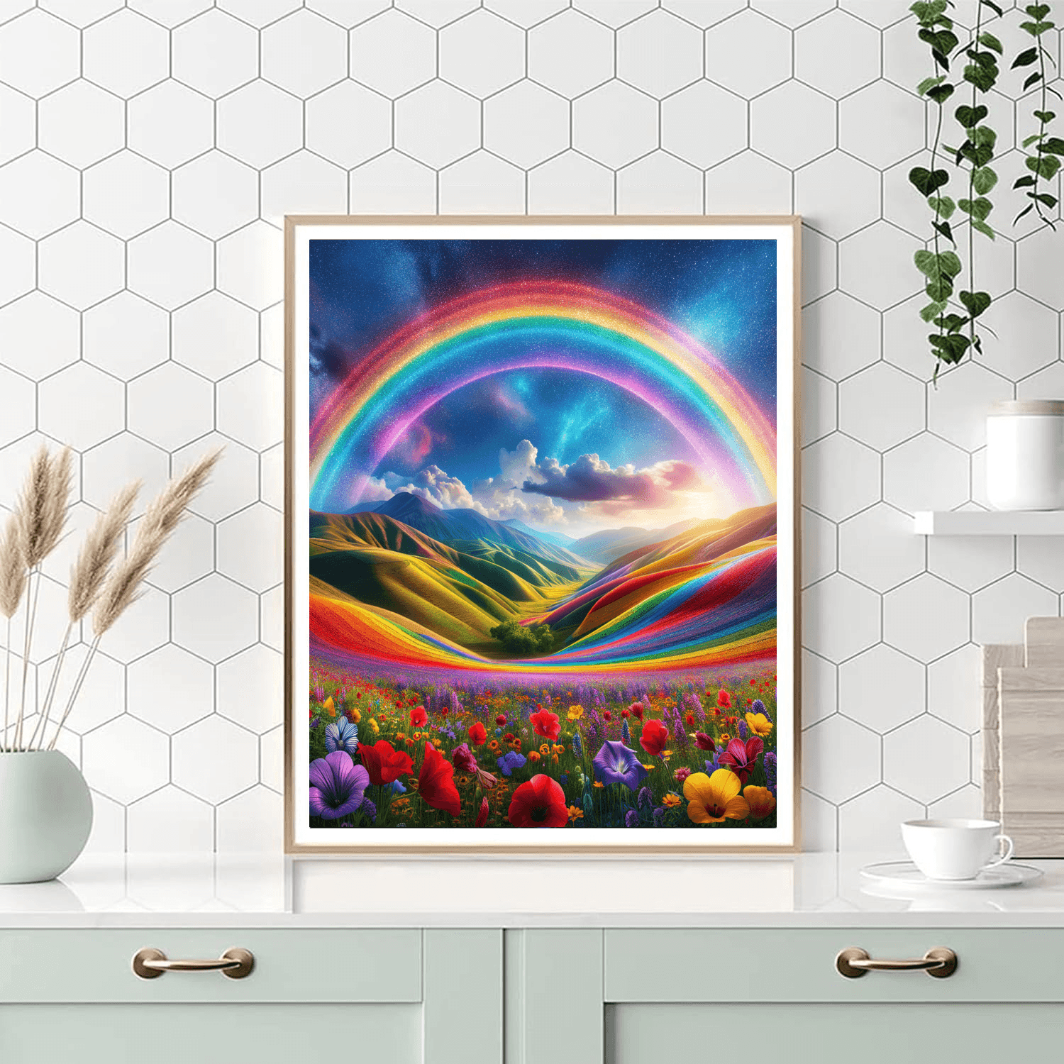 Wondrous Rainbow Sky Paint By Numbers