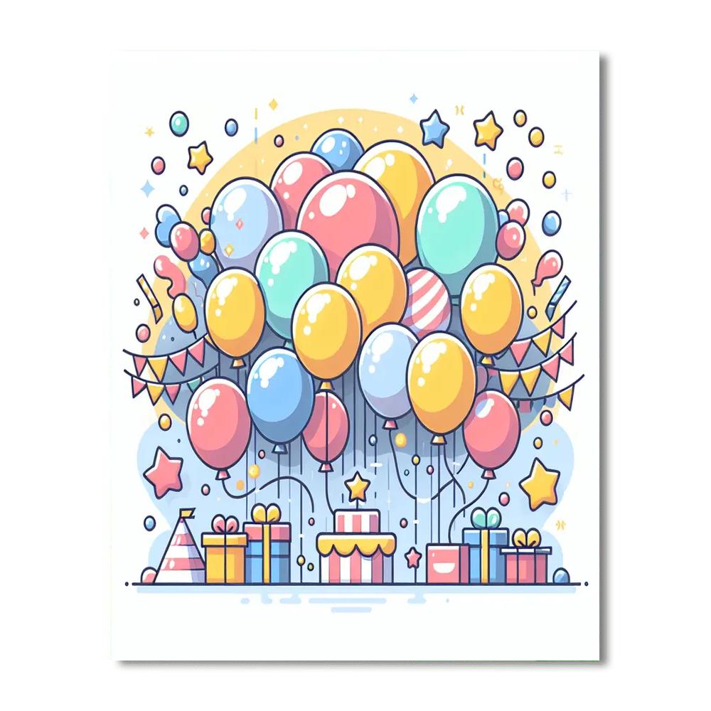 Bouncy Balloon Bash Number Painting