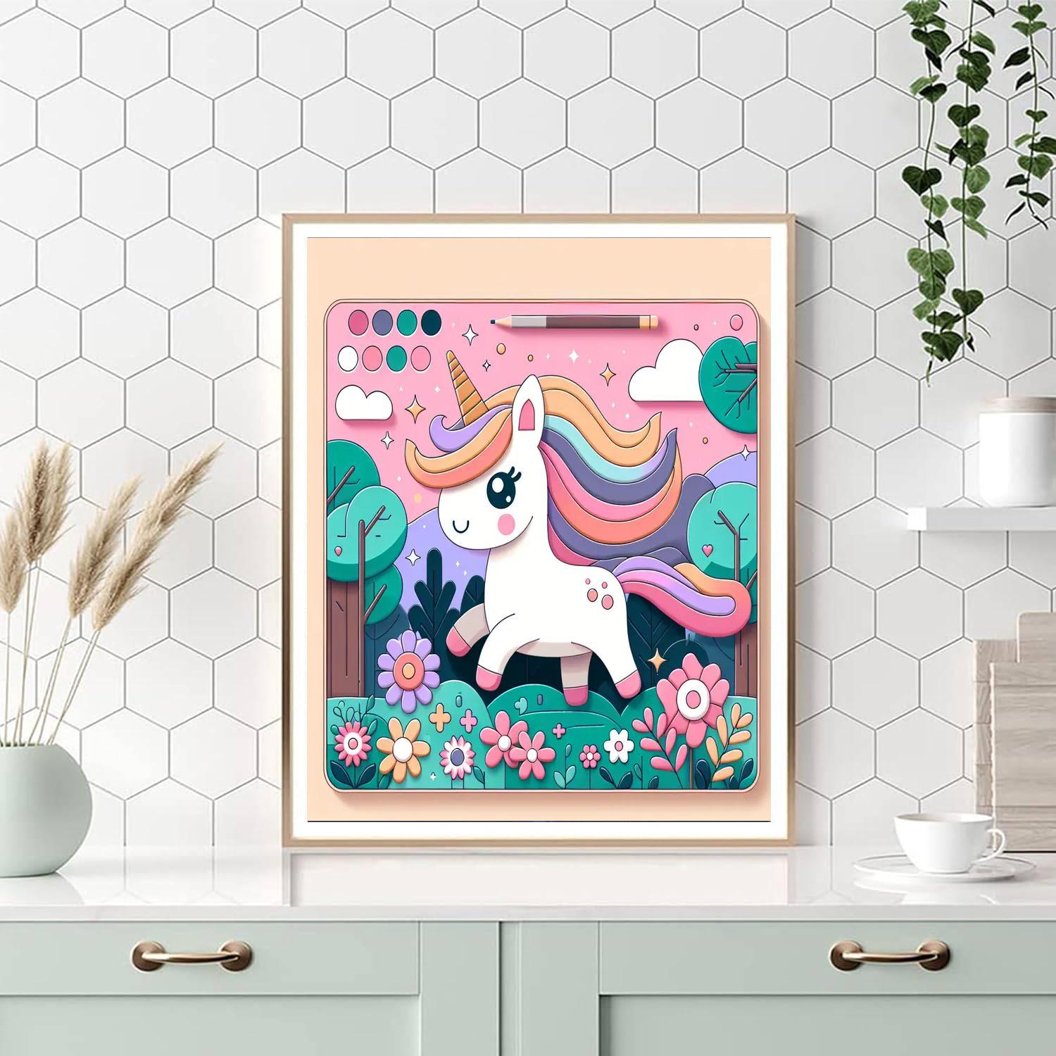 Majestic Unicorn Garden Numbered Painting Kits