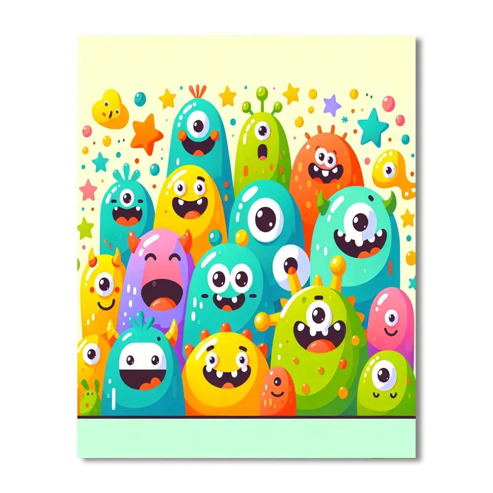 Giggling Monster Family Paint By Color