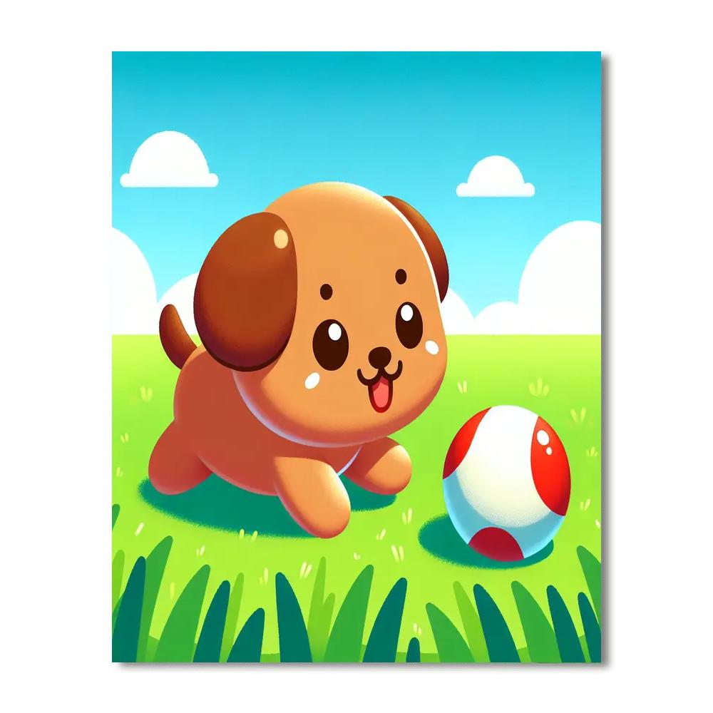 Puppy's Playful Adventure DIY Paint By Numbers