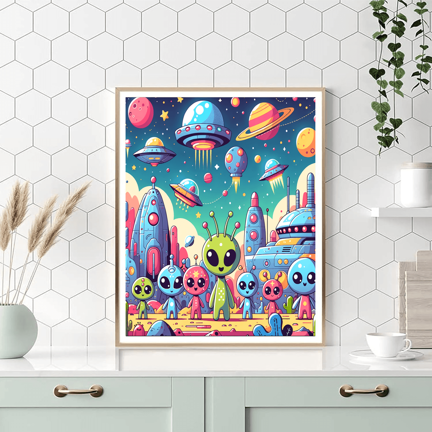 Cosmic Alien Encounter Paint By Color