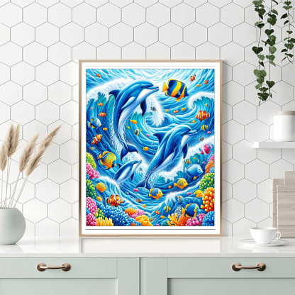 Frolicking Dolphins Paint By Numbers