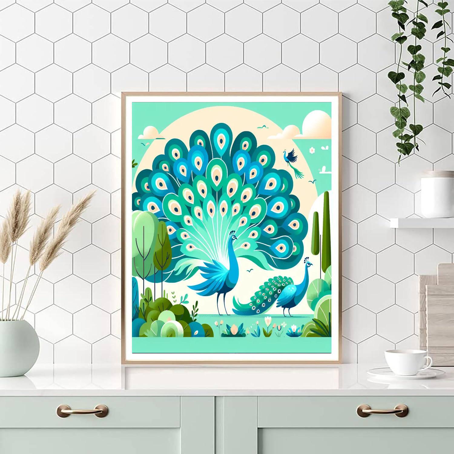 Playful Peacocks Paint By Numbers Art