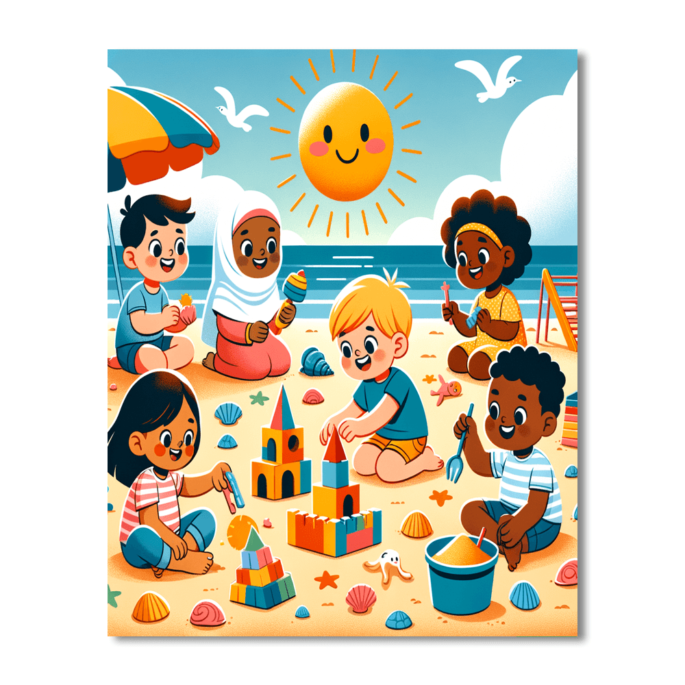 Sundrenched Beach Day DIY Paint By Numbers