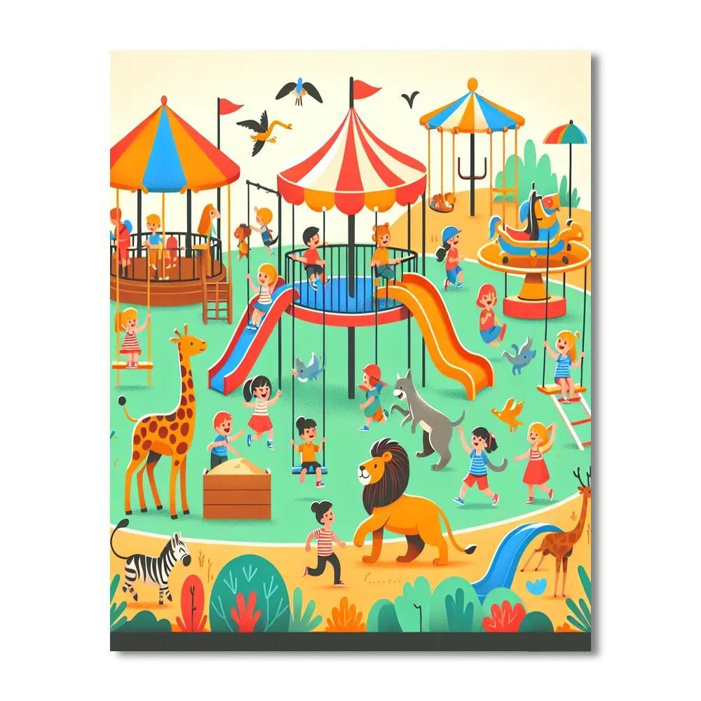 Zoo Animal Playground Paint By Numbers Kits