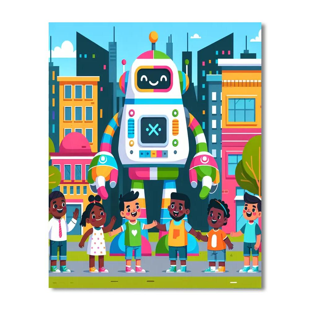 Giant Robot City Numbered Painting Kits