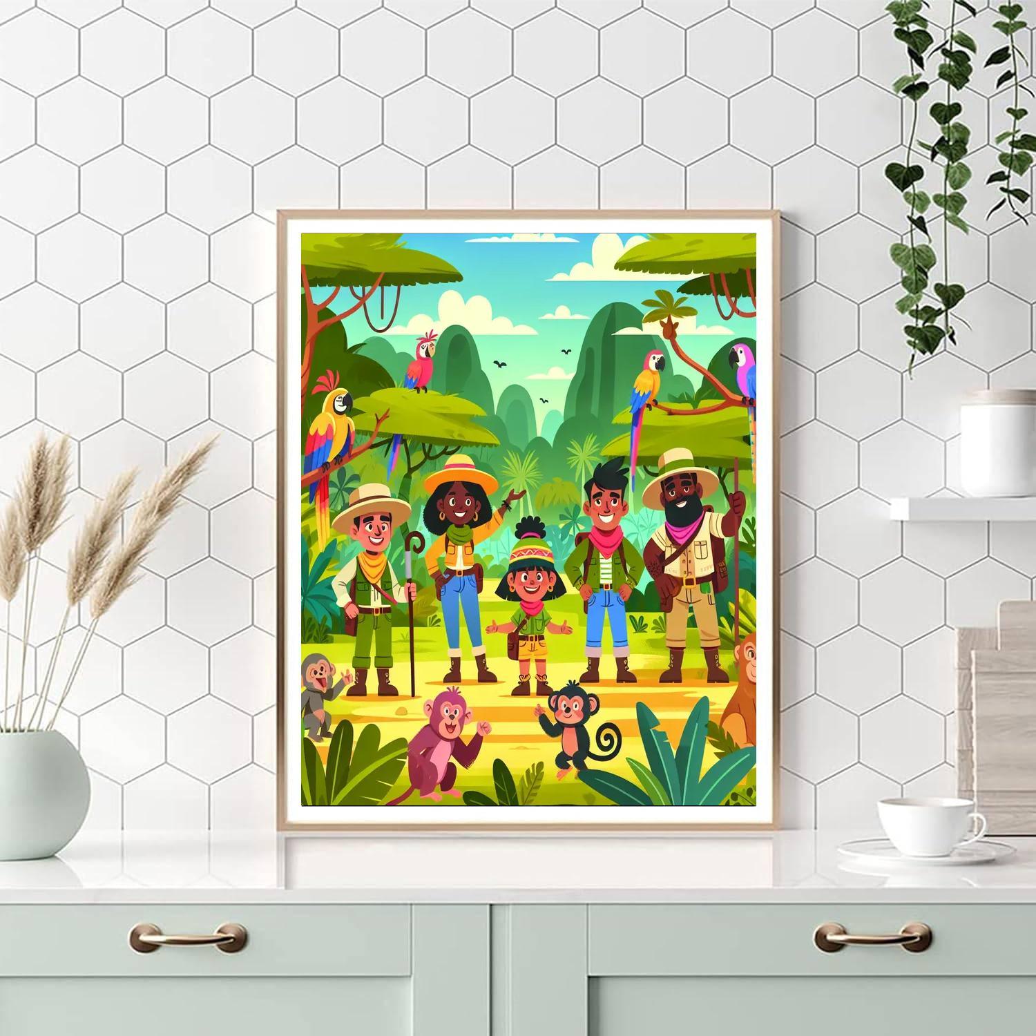 Journey Through The Jungle With Explorers Paint By Number