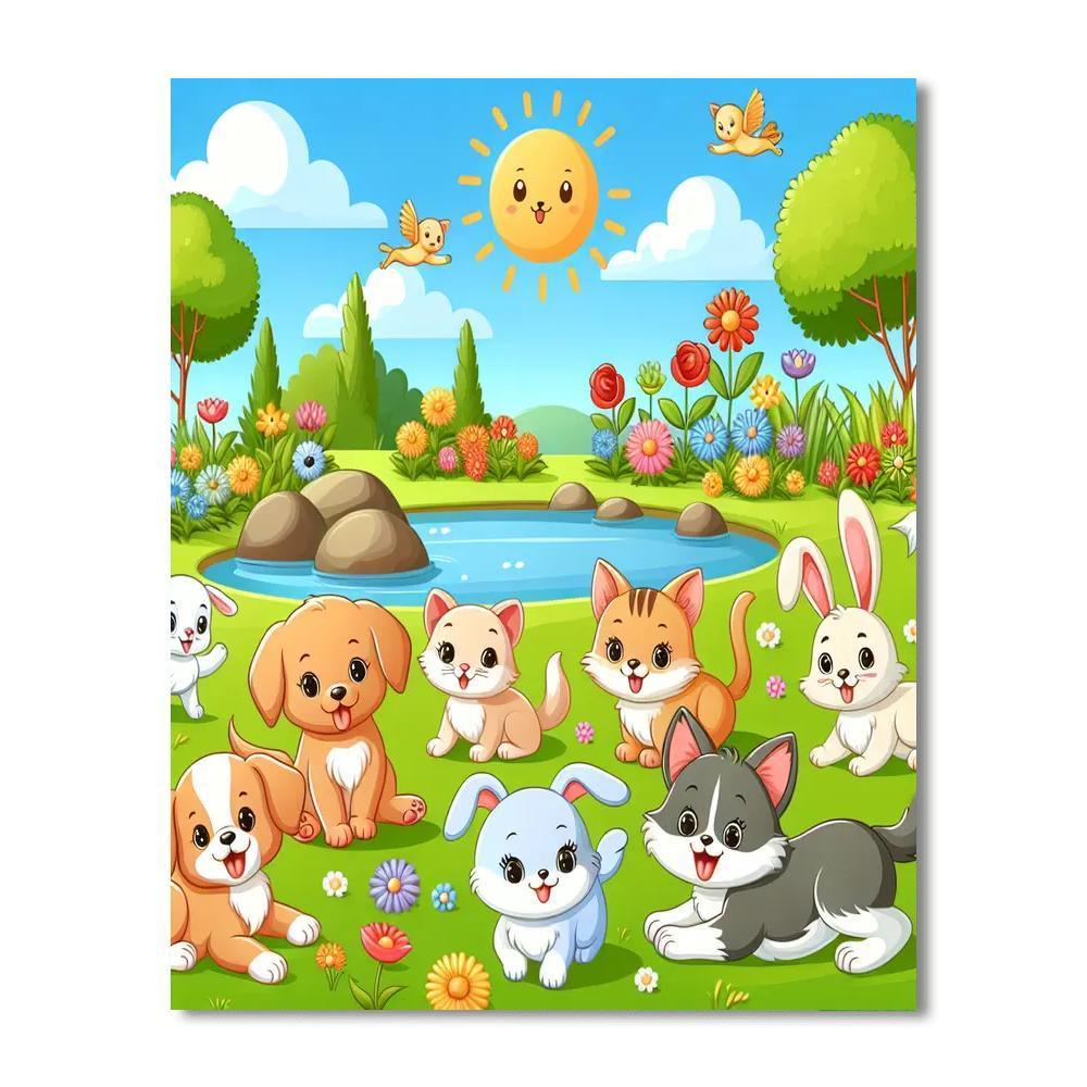 Pet Paradise Paint By Numbers Art