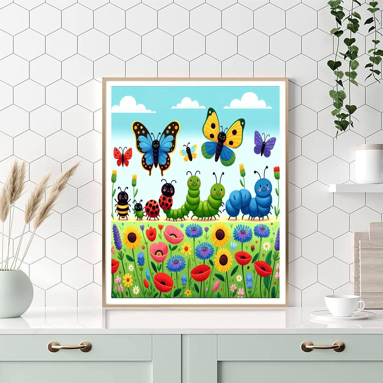 Wildflower Bug Parade Paint By Numbers Art