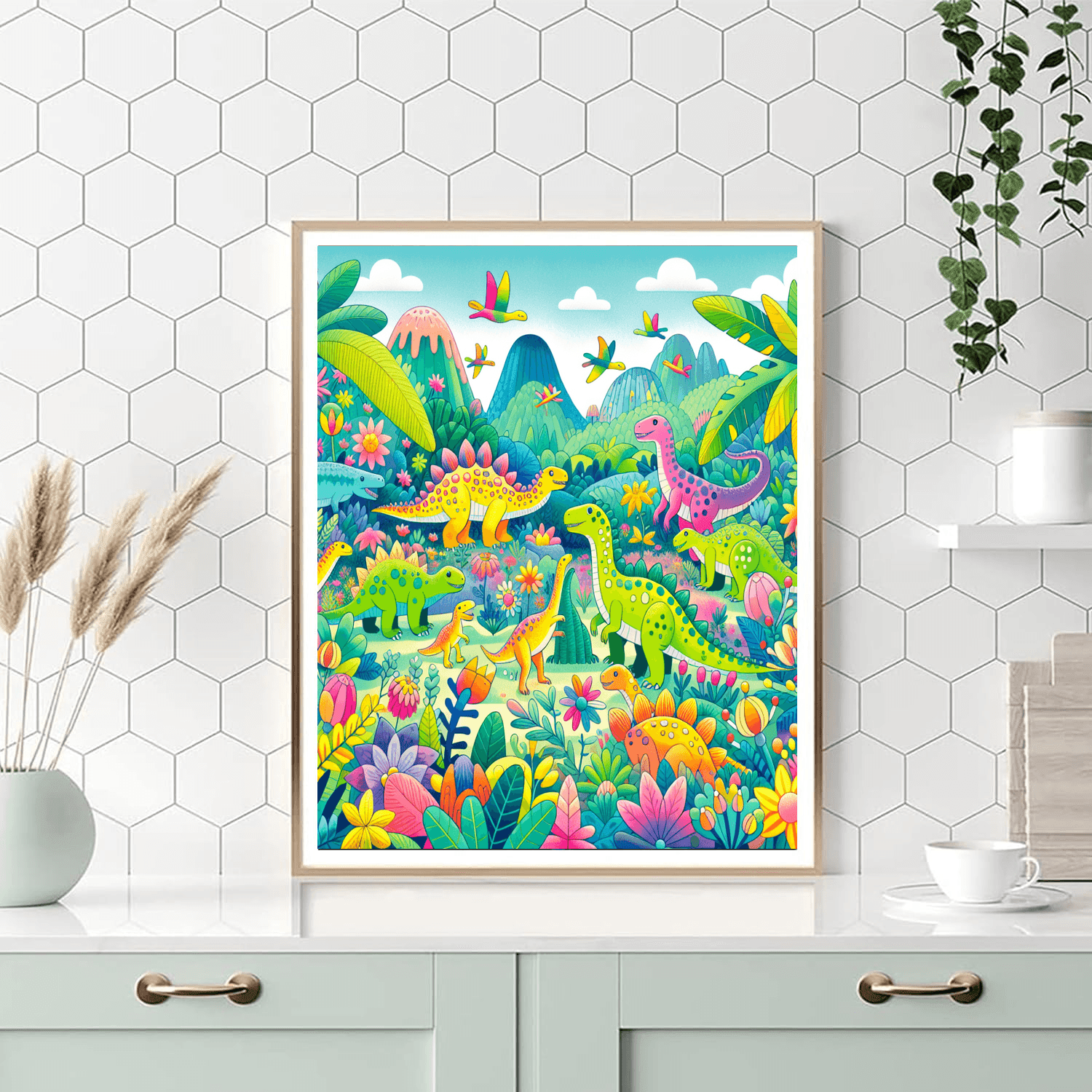 Whimsical Dinosaurs Paint By Numbers Art