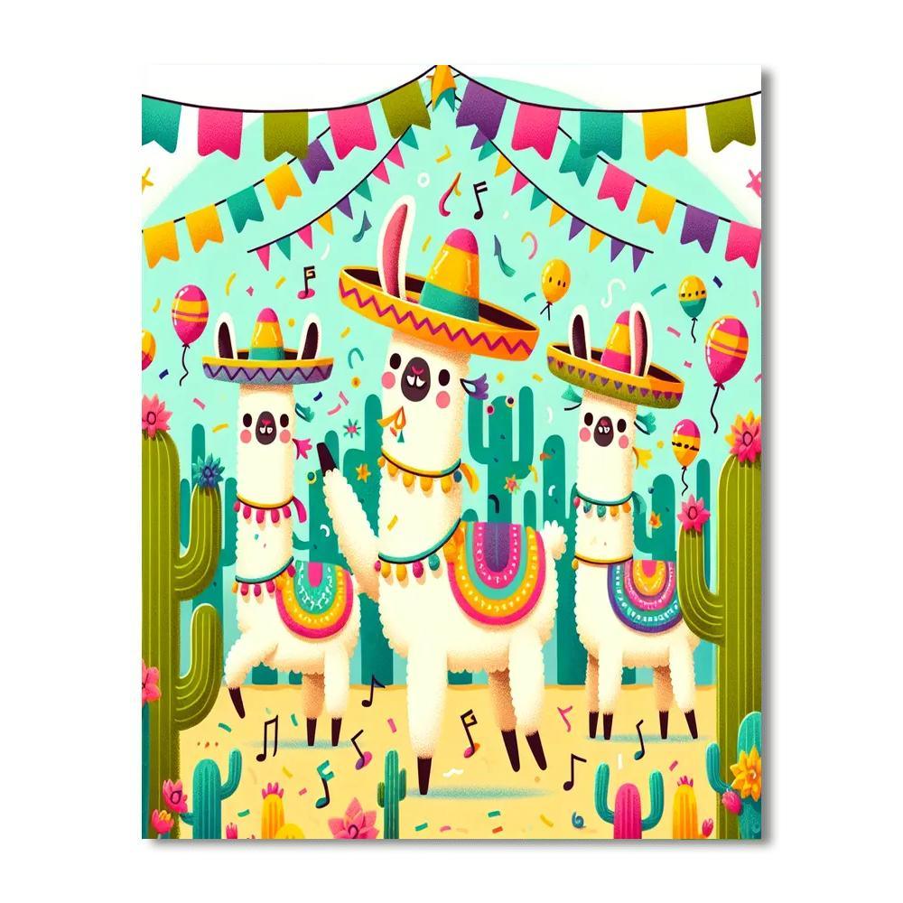 Lively Llama Fiesta Paint By Number