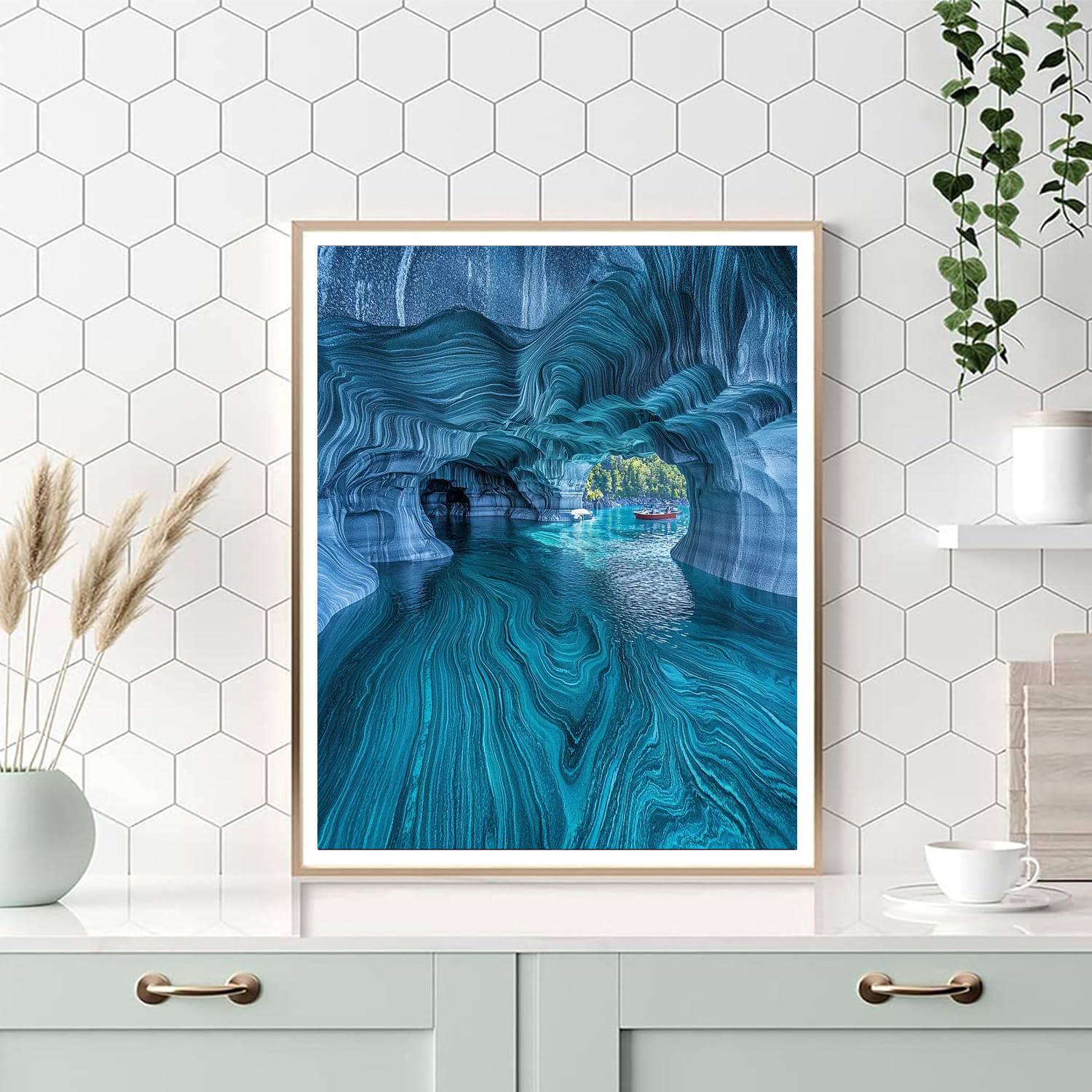 Marble Caves - General Carrera Lake Number Painting