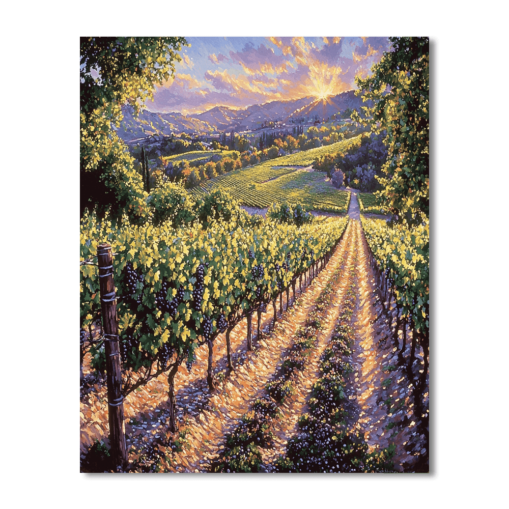 Pierre-Auguste Renoir Inspired Lush Vineyard Retreat  Paint By Color