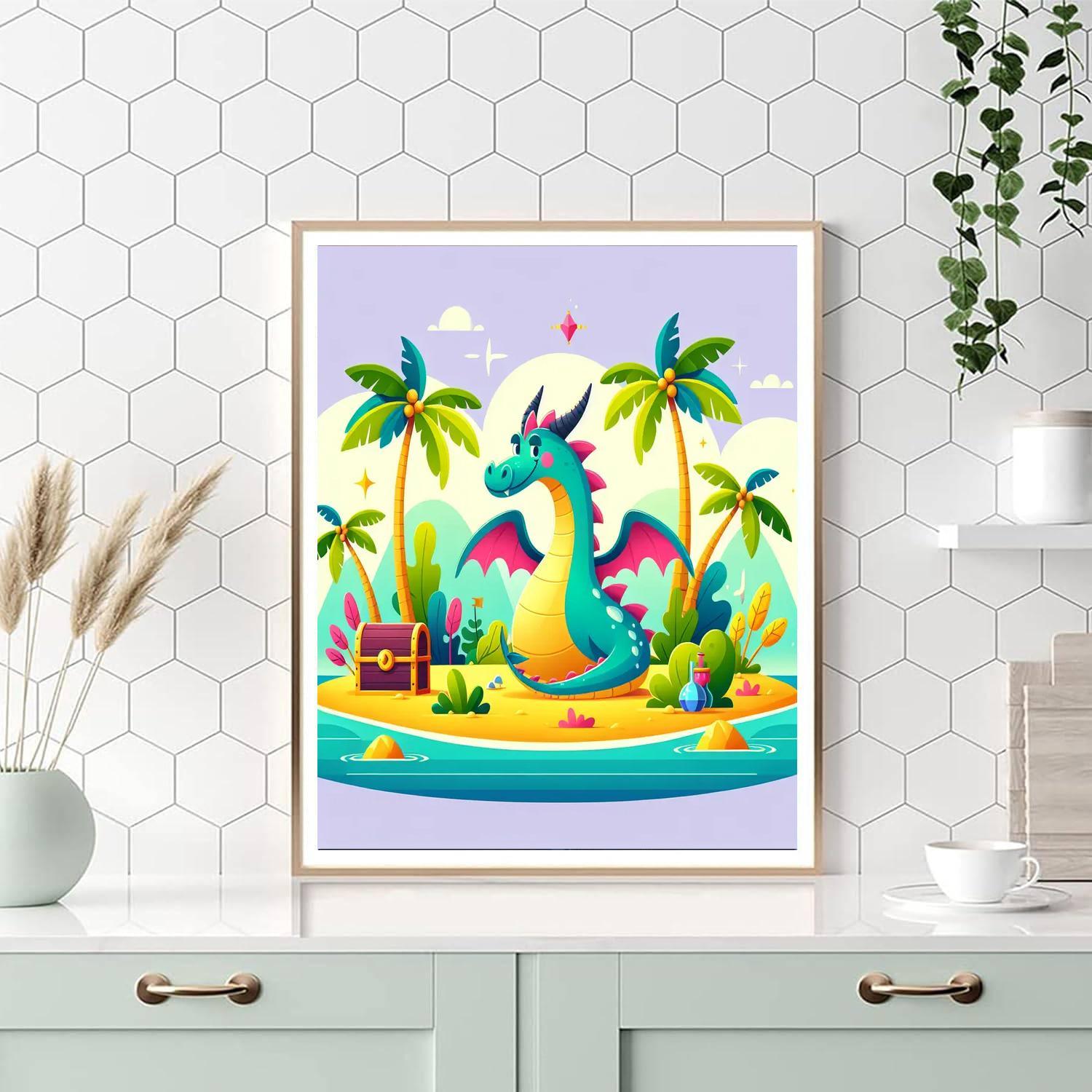 Mythical Dragon Island Paint By Color