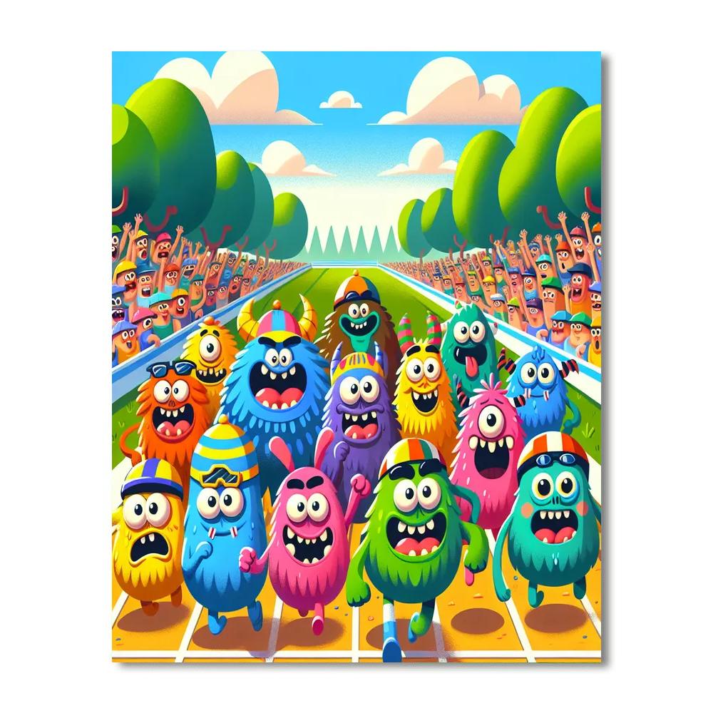 Silly Monster Race Numbered Painting Kits