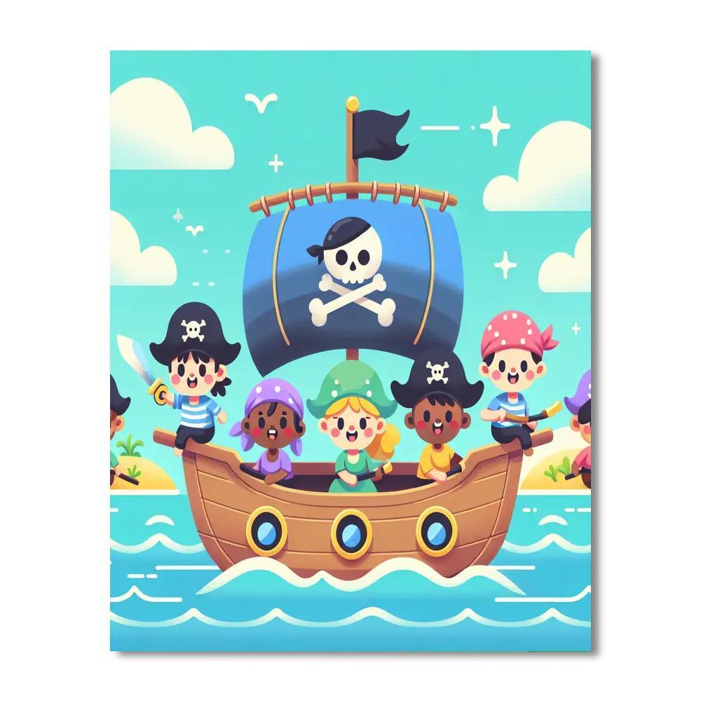 Playful Pirate Voyage Paint By Number