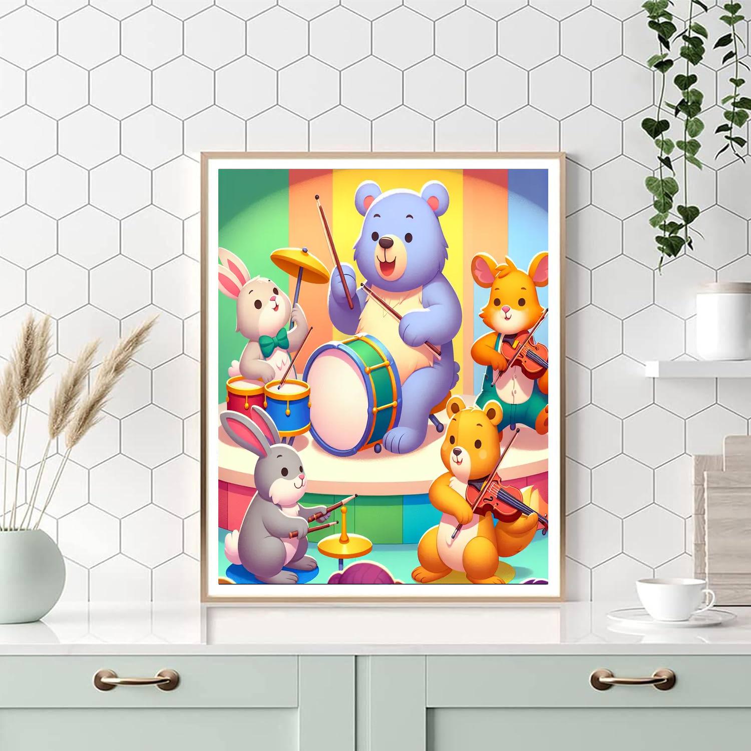 Animal Orchestra Serenade Number Painting