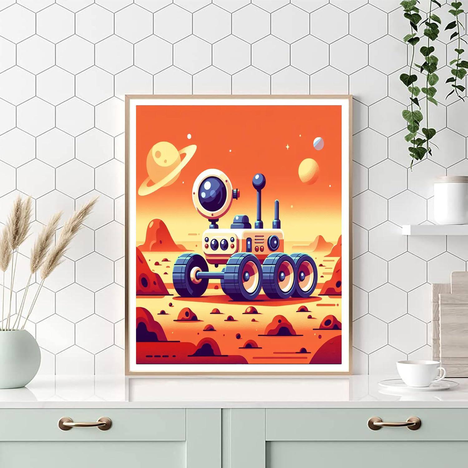 Space Rover Mission Painting Number Kit