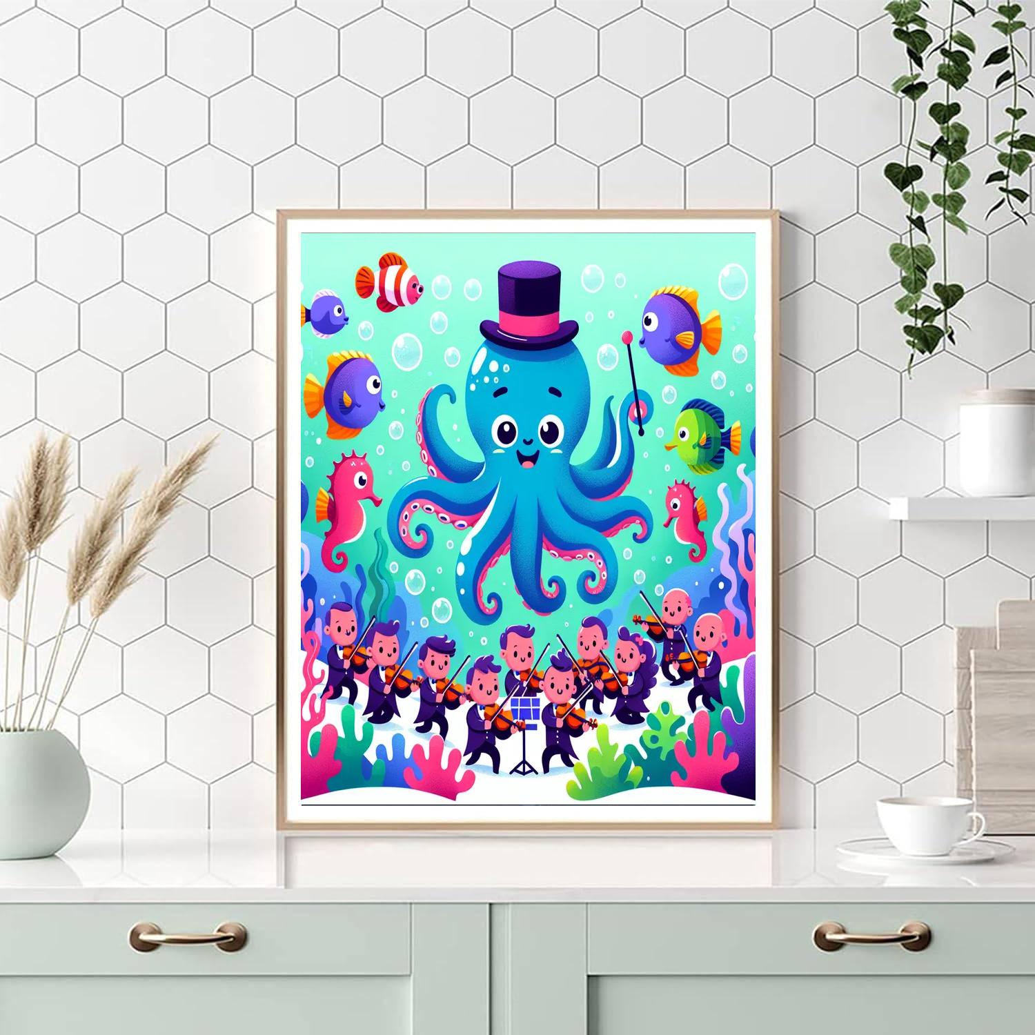 Ocean Orchestra Octopus Numbered Painting Kits