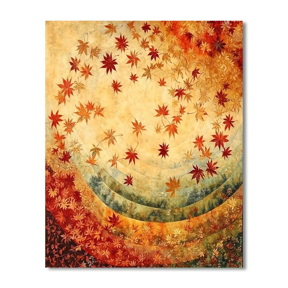 Utagawa Hiroshige Inspired Ethereal Autumn Breeze  Number Painting