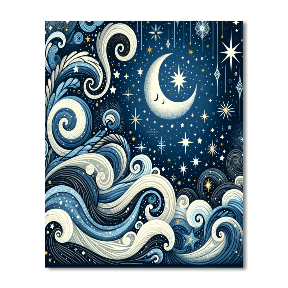 Starry Night Whimsy DIY Paint By Numbers