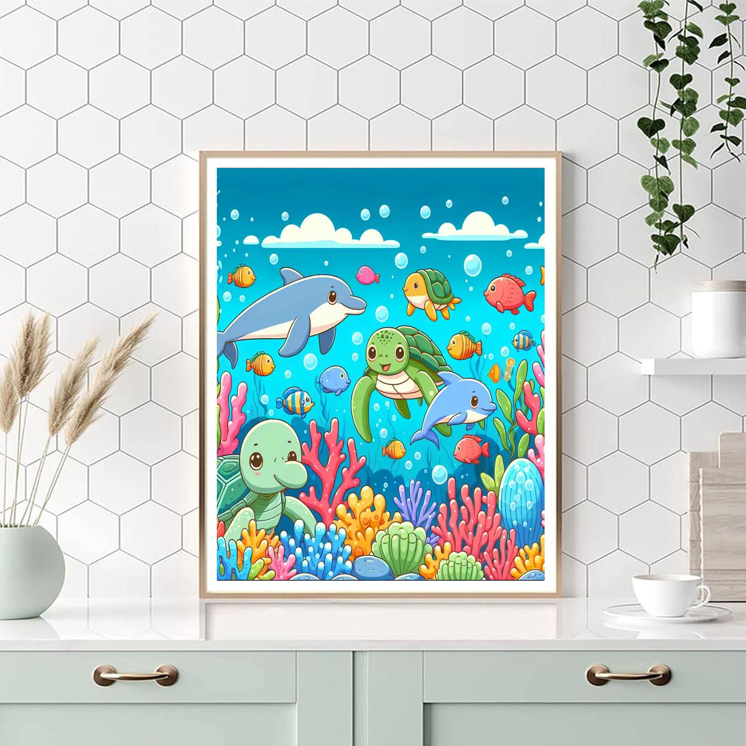 Colorful Creatures Of The Sea Painting Number Kit