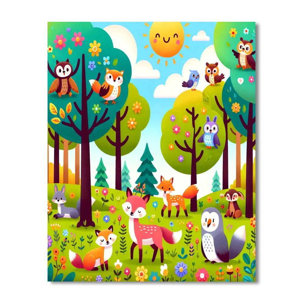 Fairytale Forest Frolics Number Painting
