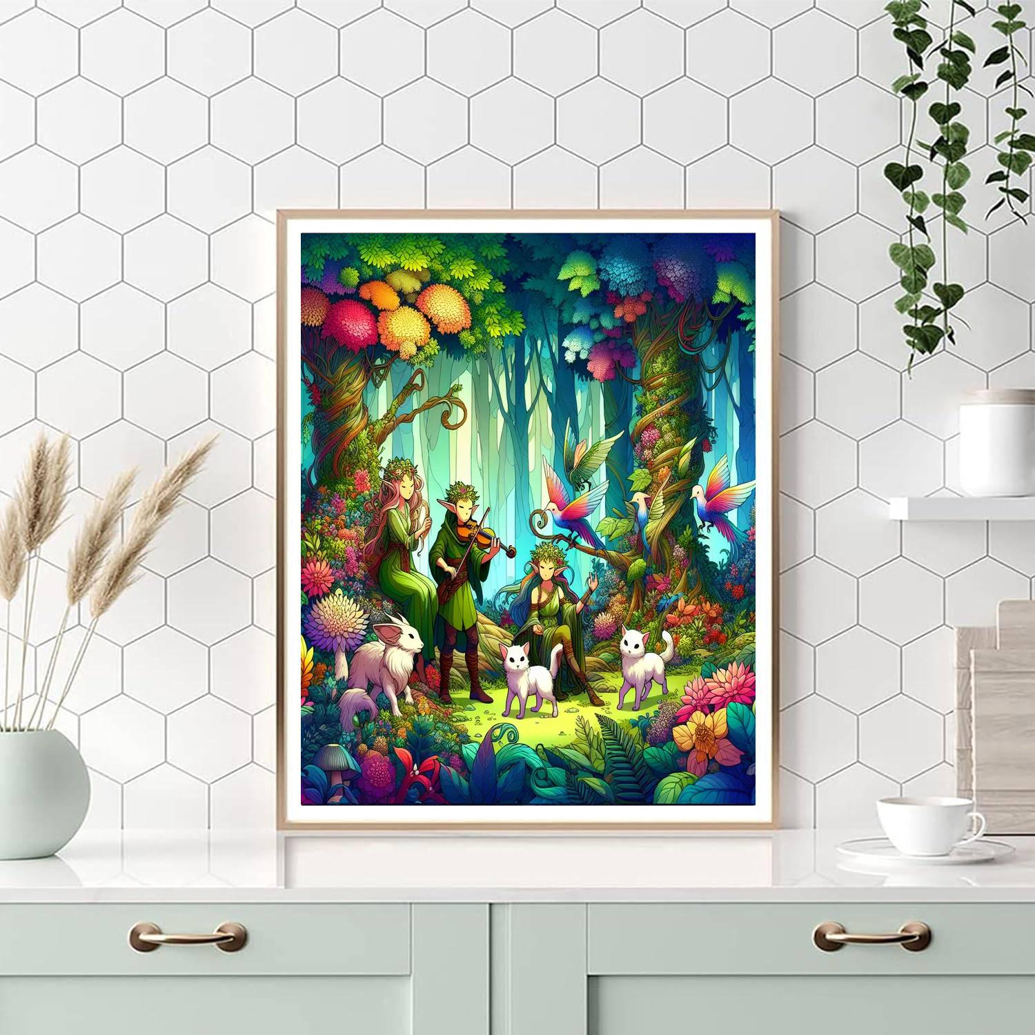 Enchanted Elven Forest Numbered Painting Kits