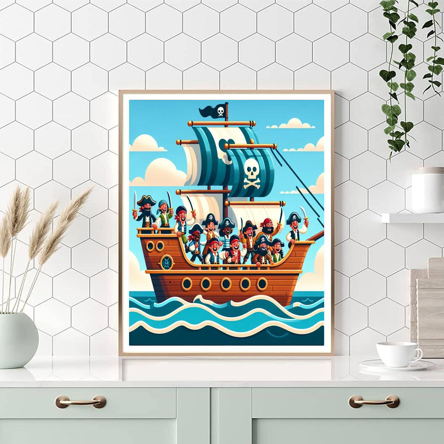 Pirate Ship Spectacle Paint By Color
